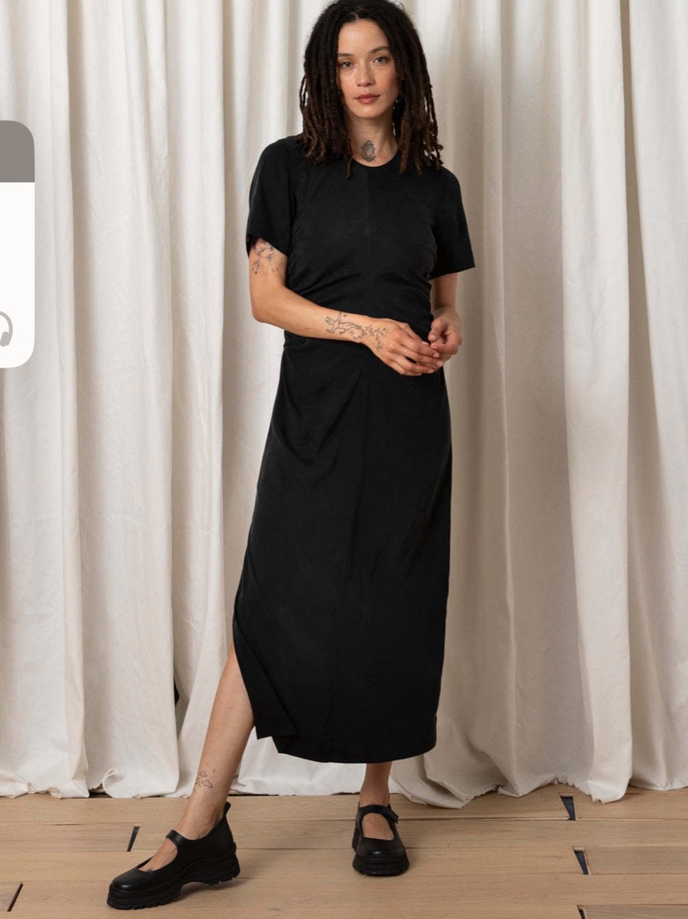 NEW Ali Golden black ruched dress XS